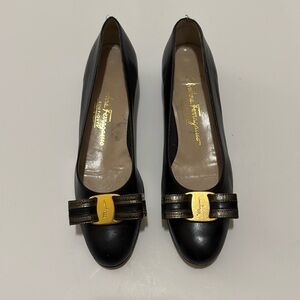 Salvatore Ferragamo Black Italian Heels. Condition- 6 out of 10